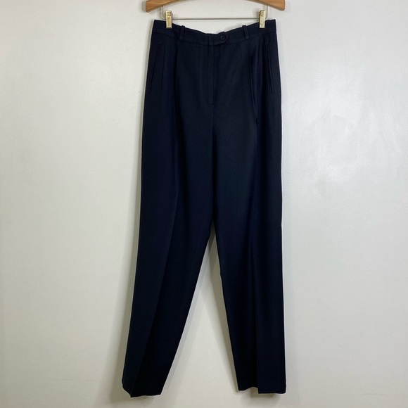 VINTAGE ALLEN AUSTIN BEVERLY HILLS WOOL CASHMERE WOMENS PLEATED DRESS PANTS - Picture 3 of 12